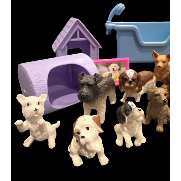 Vintage New Ray My Best Friend Dogs & Accessories Lot, Grooming, Dog Bowls, Cage - Picture 2 of 6